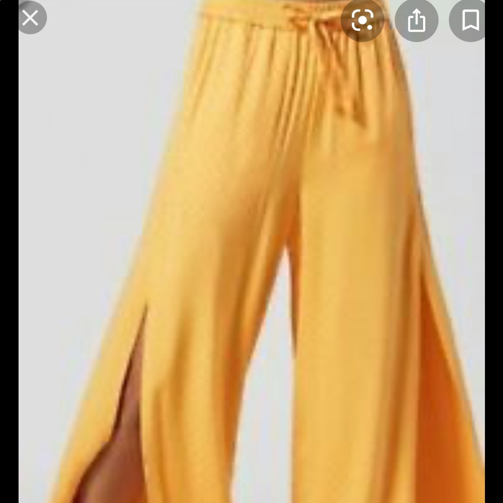 Onia Chloe Silky Dot Wide Leg Pant in Sunflower🌻 - Picture 6 of 9